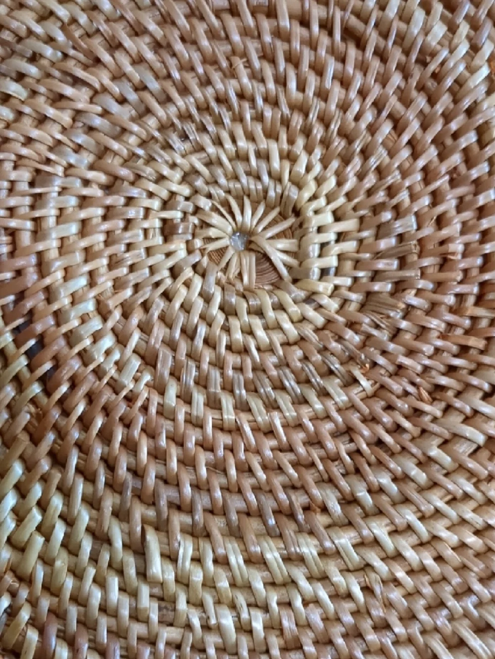 Woven Round Crossbody Bag in Natural Tan - Picture 3 of 11